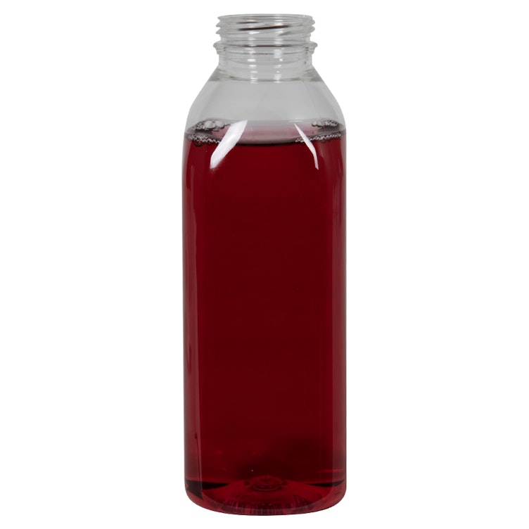 16 oz. Clear PET Square Milkman Beverage Bottle with 38mm DBJ Neck