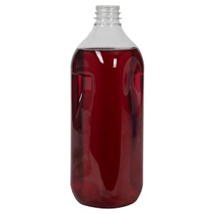 59 oz. Clear PET Square Milkman Beverage Bottle with 38mm DBJ Neck