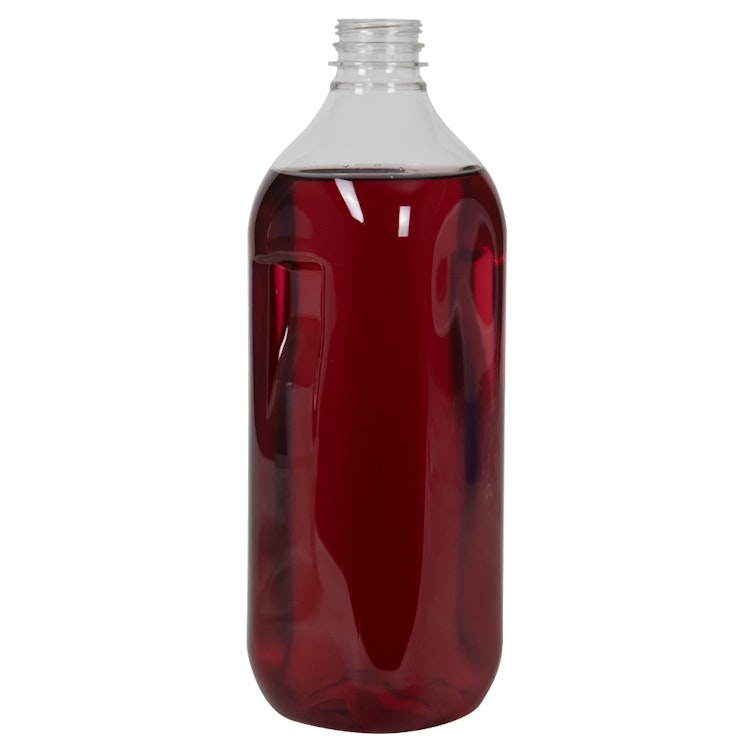 59 oz. Clear PET Square Milkman Beverage Bottle with 38mm DBJ Neck