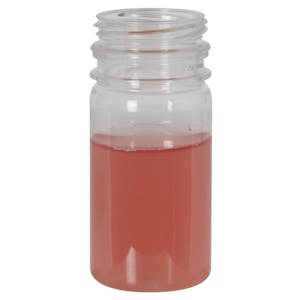 2-1/2 oz. Clear PET Round Energy Beverage Bottle with 38mm DBJ Neck (Cap Sold Separately)