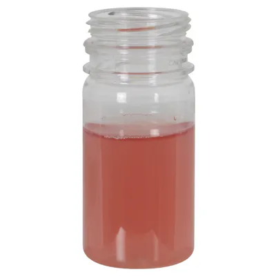 2-1/2 oz. Clear PET Round Energy Beverage Bottle with 38mm DBJ Neck (Cap Sold Separately)