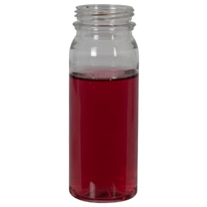4 oz. Clear PET Round Energy Beverage Bottle with 38mm DBJ Neck (Cap Sold Separately)