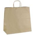 13" W x 12-1/2" L + 7" BG Brown Kraft Paper Bags with Twisted Handles - Case of 250