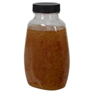 9 oz. Clear PET Clark Oblong Bottle with 38/400 Black Ribbed Unlined Cap