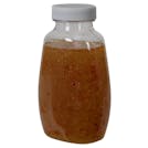 9 oz. Clear PET Clark Oblong Bottle with 38/400 White Ribbed Cap with Foil Induction Seal