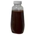 12 oz. Clear PET Clark Oblong Bottle with 38/400 White Ribbed Unlined Cap