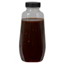 12 oz. Clear PET Clark Oblong Bottle with 38/400 Black Ribbed Unlined Cap