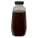 12 oz. Clear PET Clark Oblong Bottle with 38/400 Black Ribbed Cap with F217 Liner