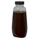 12 oz. Clear PET Clark Oblong Bottle with 38/400 Black Ribbed Cap with F217 Liner