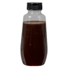 12 oz. Clear PET Clark Oblong Bottle with 38/400 Black Ribbed Snap-Top Dispensing Cap