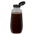 12 oz. Clear PET Clark Oblong Bottle with 38/400 Black Ribbed Snap-Top Dispensing Cap