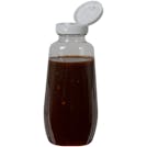 12 oz. Clear PET Clark Oblong Bottle with 38/400 White Ribbed Snap-Top Dispensing Cap with Pressure-Sensitive Liner