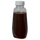 12 oz. Clear PET Clark Oblong Bottle with 38/400 White Ribbed Snap-Top Dispensing Cap with Pressure-Sensitive Liner
