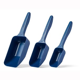 SteriTrue™ Sterile Polystyrene Metal Detectable Sampling Scoops with Flat Bottom