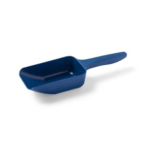 250mL (8 oz.) Blue Polystyrene Sterile SteriTrue™ Metal Detectable Sampling Scoop with Flat Bottom - Case of 100
