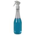 8 oz. Clear PET Round Keuka Bottle with 24/410 White Mini Trigger Sprayer