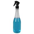 8 oz. Clear PET Round Keuka Bottle with 24/410 Black Mini Trigger Sprayer