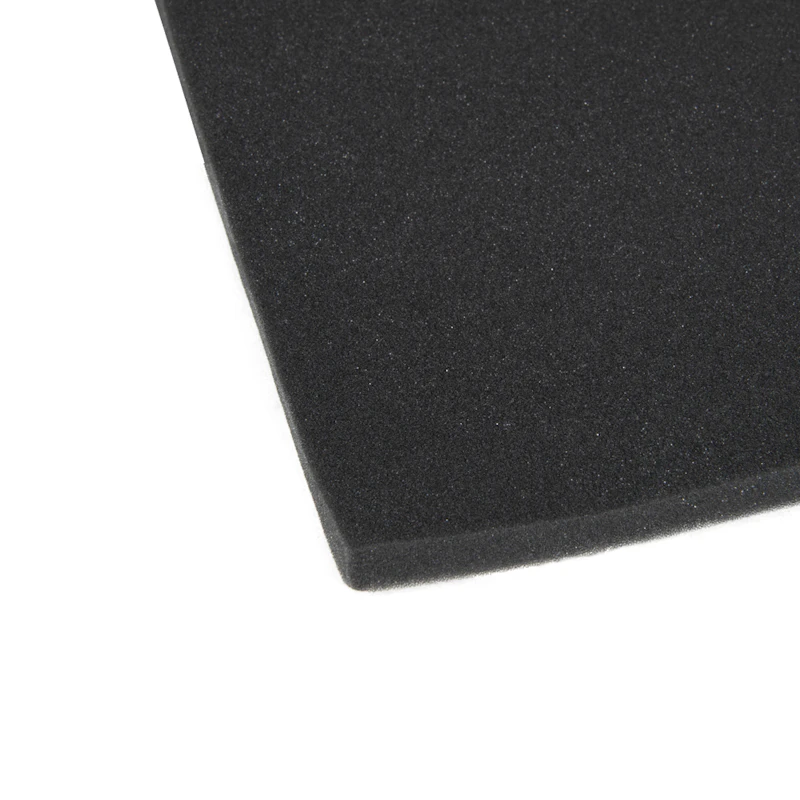 0.75" x 36" x 48" Black 60 PPI Reticulated Polyurethane Foam Sheet