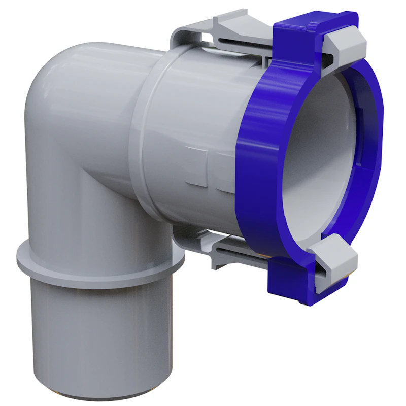 1-1/8" Gray Qwik-Lok® Socket Elbow Fitting
