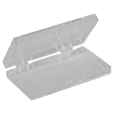 Clear Polystyrene Hinged Box - 2" L x 1-1/8" W x 1/4" Hgt. (Case of 1000)