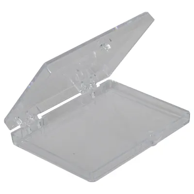 Clear Polystyrene Hinged Box - 2-1/8" L x 1-5/8" W x 1/4" Hgt. (Case of 1000)
