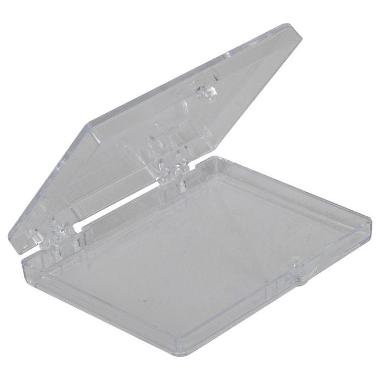 Clear Polystyrene Hinged Box - 2-1/8" L x 1-5/8" W x 1/4" Hgt. (Case of 1000)