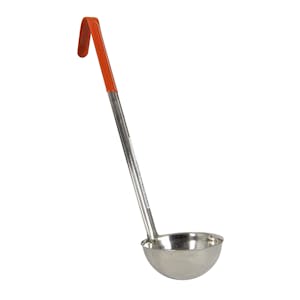 8 oz. Stainless Steel Ladle with Orange Handle