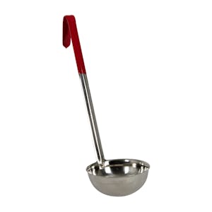 12 oz. Stainless Steel Ladle with Red Handle