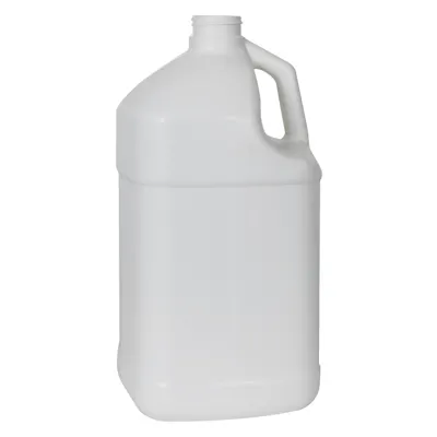 1 Gallon White HDPE Square Jug with 38/400 Neck (Cap Sold Separately)