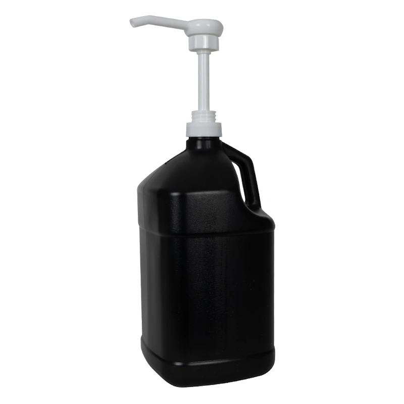 1 Gallon Black HDPE Square Jug with 38/400 White Pump