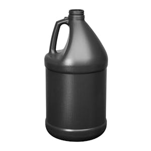 1 Gallon Black HDPE Round Jug with 38/400 Black Ribbed CRC Cap with F217 Liner
