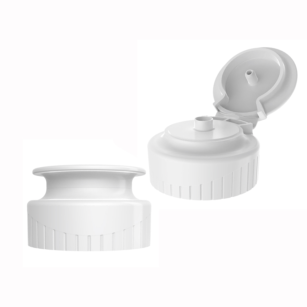 28/400 White Polypropylene Ribbed Simplicity Snap-Top Dispensing