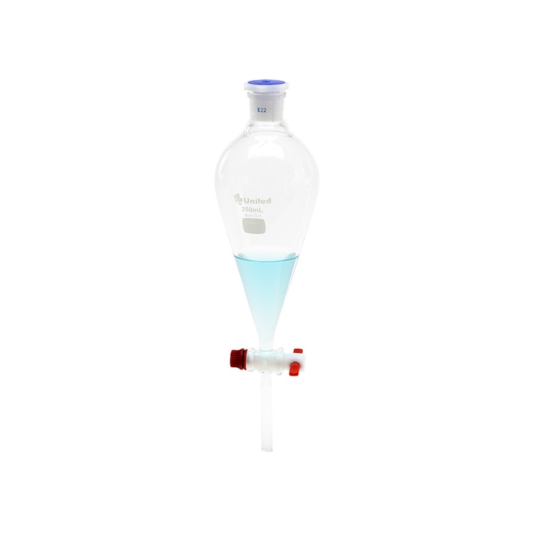 250mL Glass Separatory Funnel with No. 22 Stopper - Pkg. of 2
