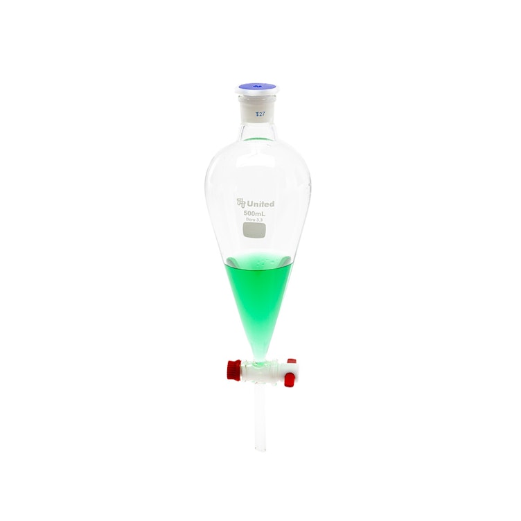 500mL Glass Separatory Funnel with No. 27 Stopper - Pkg. of 2