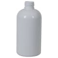 8 oz. White PET Squat Boston Round Bottle with 24/410 Neck (Cap Sold Separately)