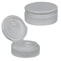 38/400 White Polypropylene Ribbed Snap-Top Dispensing Cap with Heat Induction Liner & 0.375" Orifice