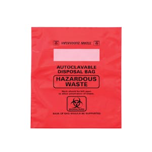 10" W x 12-1/2" L Biohazard Bags - Package of 100