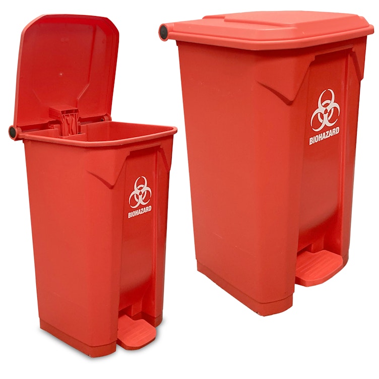 26 Gallon Red BowTie™ Biohazard Waste Bin with Foot Pedal