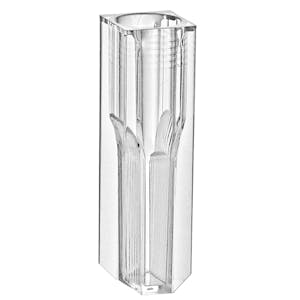 1.5mL Polystyrene Semi-Micro Cuvette with Round Opening - 100 per Tray; 10 Trays per Case (Cap Sold Separately)