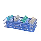 Blue Polypropylene Economy Test Tube Rack for 12-14mm Tubes with 90 Places - Case of 5