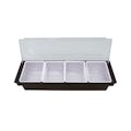 4-Compartment Chilled Condiment Holder with Removable Compartments - 19-1/2" L x 6" W x 3.5" Hgt. OD