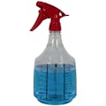 36 oz. Clear PET Mega Round Spray Bottle with Printed Scale & 28/400 Red Polypropylene Model 300™ Sprayer