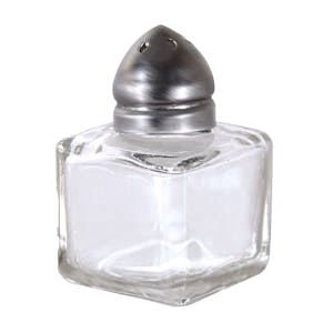 1/2 oz. Glass Cube Salt & Pepper Shakers with Standard Cap - Package of 12