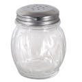6 oz. Glass Round Cheese Shakers with Perforated Cap - Package of 12