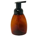 250mL Amber PET Foaming-Style Oval Bottle with 40mm Black Polypropylene Dispensing Foaming Pump