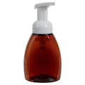 250mL Amber PET Foaming-Style Oval Bottle with 40mm White Polypropylene Dispensing Foaming Pump