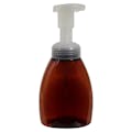 250mL Amber PET Foaming-Style Oval Bottle with 40mm Natural Polypropylene Dispensing Foaming Pump