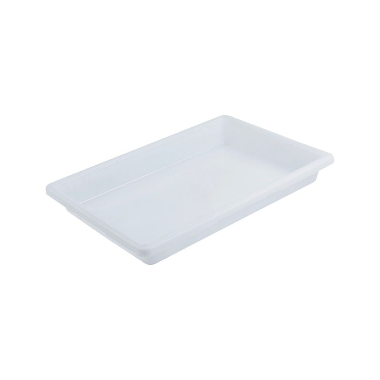 3" Deep Full Size White Polypropylene Food Storage Container - 26" L x 18" W x 3" Hgt.