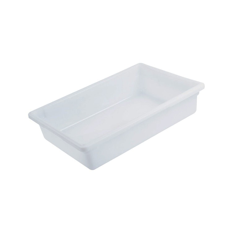 6" Deep Full Size White Polypropylene Food Storage Container - 26" L x 18" W x 6" Hgt.