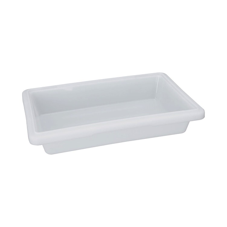 3" Deep Half Size White Polypropylene Food Storage Container - 18" L x 12" W x 3" Hgt.